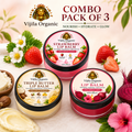 Lip Balm Combo Pack of 3 - Strawberry + Triple Butter + Beetroot Tint