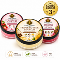 Lip Balm Combo Pack Of 3 - Strawberry + Triple Butter + Beetroot Manjistha