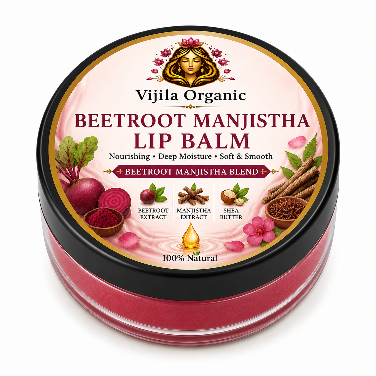 Beetroot Manjistha Lip Balm for Dark & Pigmented Lips