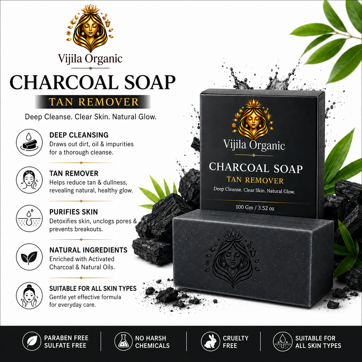 Charcoal Soap ( Pack of 3 )
