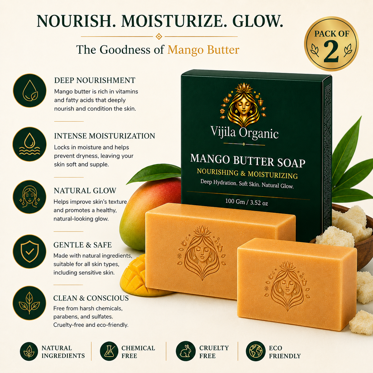 Mango Butter Soap ( Pack of 2 )