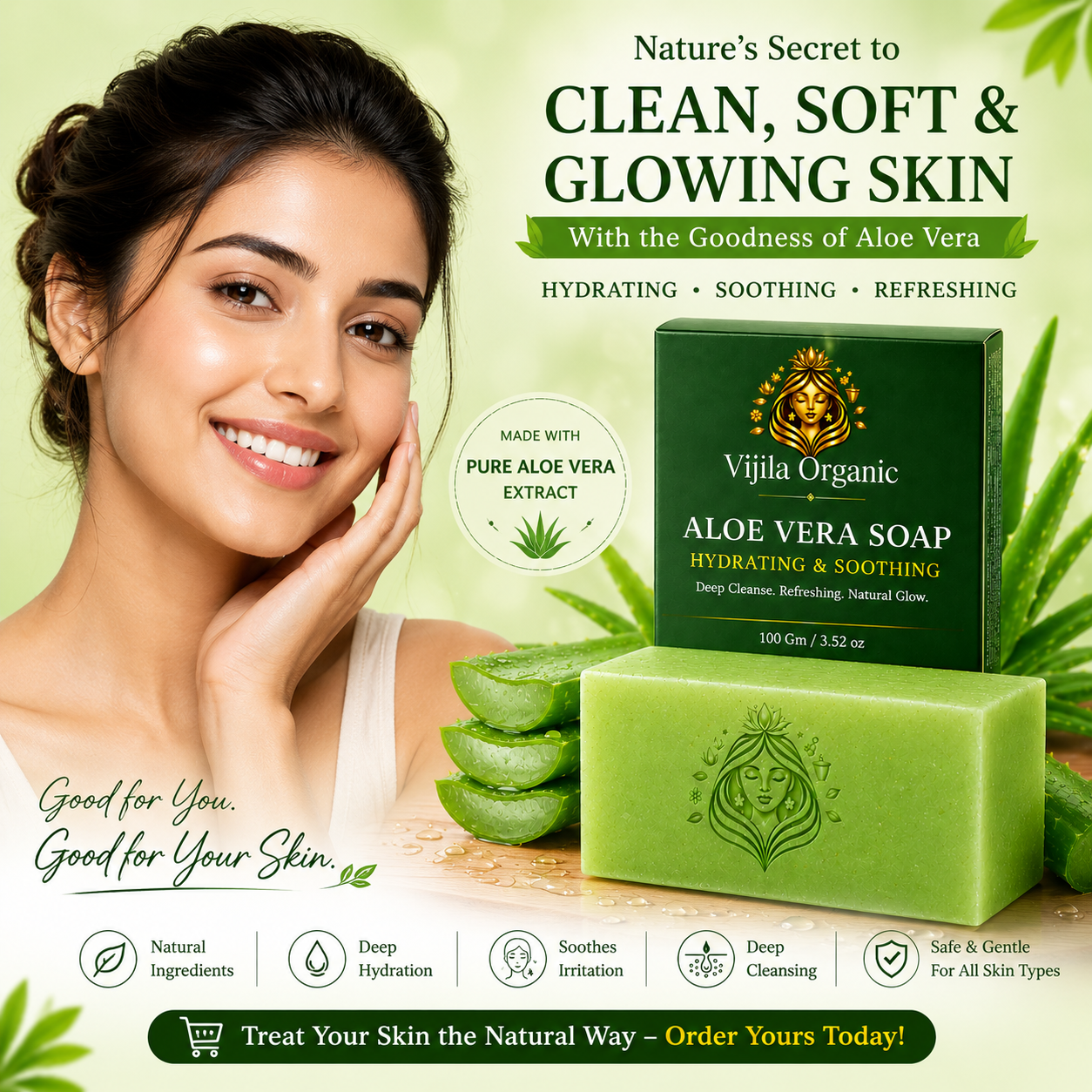 Aloe Vera Soap ( Pack of 3 )